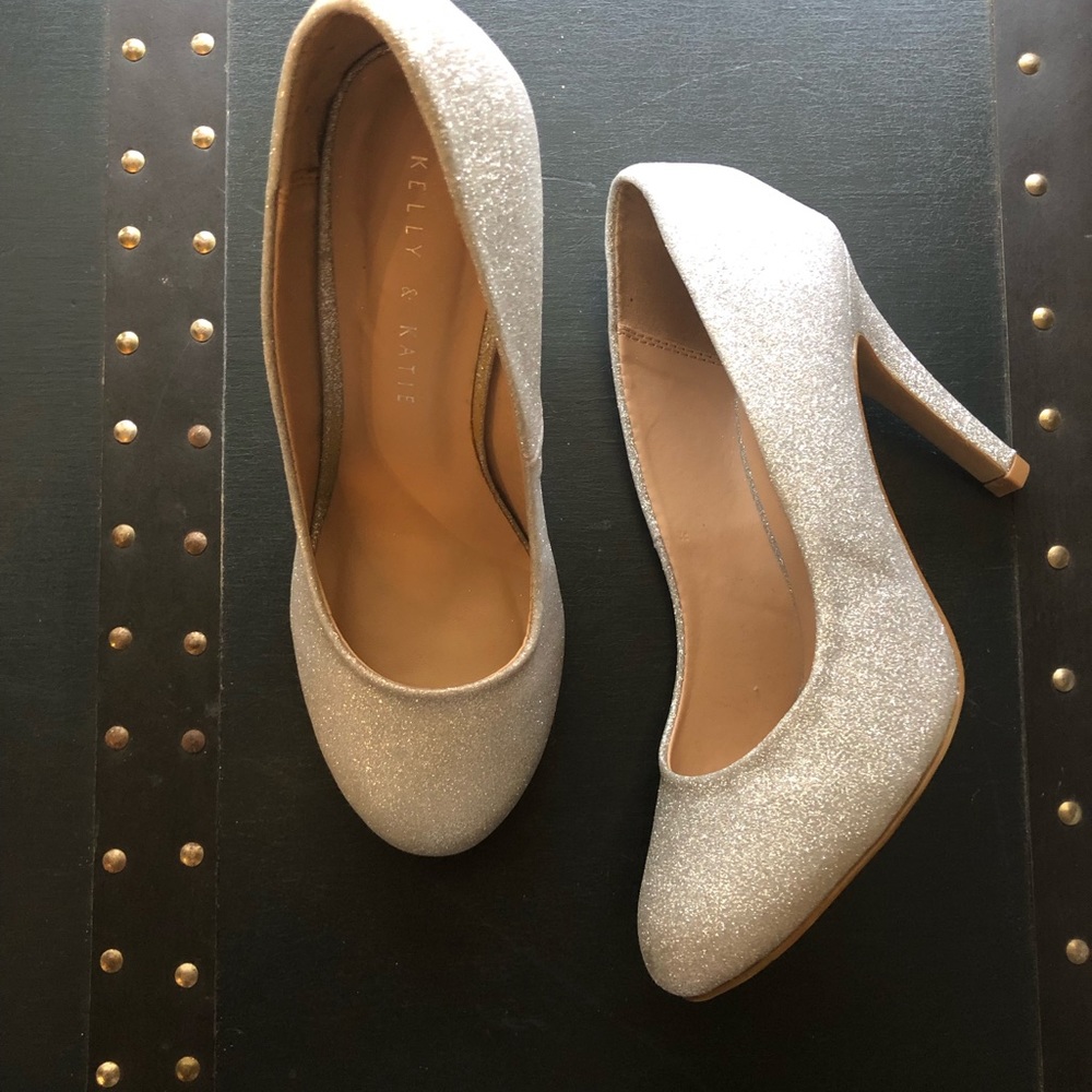 Silver Bridesmaid Glitter Size 6 Heels New Years
